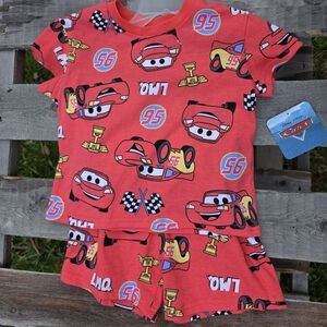 NWT Disney Cars Lightning McQueen 95 Racing 2 Piece Outfit Sz 2T